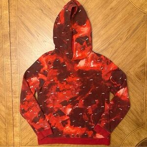 Nike Sportswear Club Marble Pullover Hoodie Youth Size XL AOP All Over Print